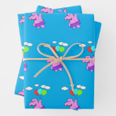 Rosa Hippo mit Balloons Geschenkpapier Set (Beispiel)