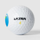 Rosa Hippo mit Balloons Golfball (Logo)