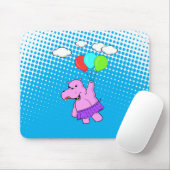 Rosa Hippo mit Balloons Mousepad (Mit Mouse)