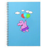 Rosa Hippo mit Balloons Notizblock (Vorderseite)