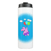 Rosa Hippo mit Balloons Thermosbecher (Vorderseite)