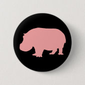 Rosa Hippopotamus Button (Vorderseite)