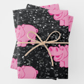 Rosa Hippos Niedlicher Hippopotamus Geschenkpapier Set (Beispiel)