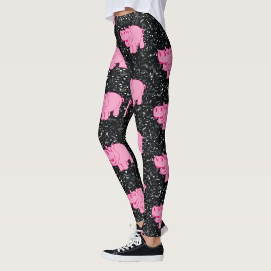 Rosa Hippos Niedlicher Hippopotamus Leggings (Links)