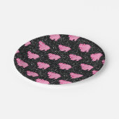 Rosa Hippos Niedlicher Hippopotamus Pappteller (Schrägansicht)