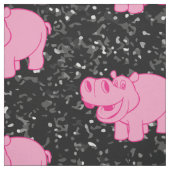 Rosa Hippos Niedlicher Hippopotamus Stoff (Muster)