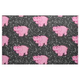 Rosa Hippos Niedlicher Hippopotamus Stoff