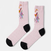 Rosa Hipster Goat HoofPrints Socks Socken (Linkes Detail)
