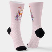 Rosa Hipster Goat HoofPrints Socks Socken (Gewinkelt)