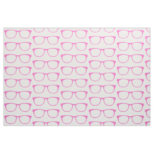 Rosa Hipstergeek-Glas-Gewebe Stoff