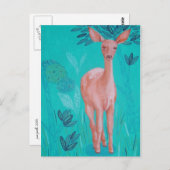 Rosa Hirsch Postkarte (Vorne/Hinten)