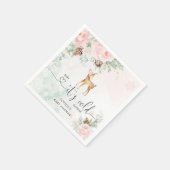 Rosa Hirsche blüten ihre Kälte draußen Serviette (Ecke)