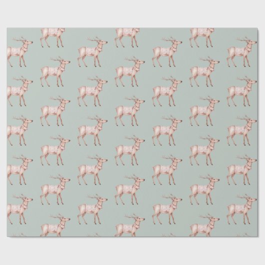 Rosa Hirsche Geschenkpapier (Flach)