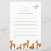 Rosa Hirschfamilie Traditionen & Vorhersagespiel (Rückseite)