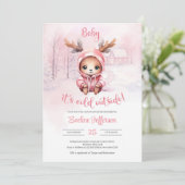 Rosa Hirschmädchen Einladung (Stehend Vorderseite)