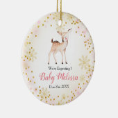 Rosa Hirschtier erwarten wir Eltern Keramik Ornament (Rechts)