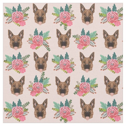 Rosa Hirtenflora Stoff (Nahaufnahme)