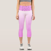 Rosa Hochwaisted Capris mit lila Herzen (Vorderseite)
