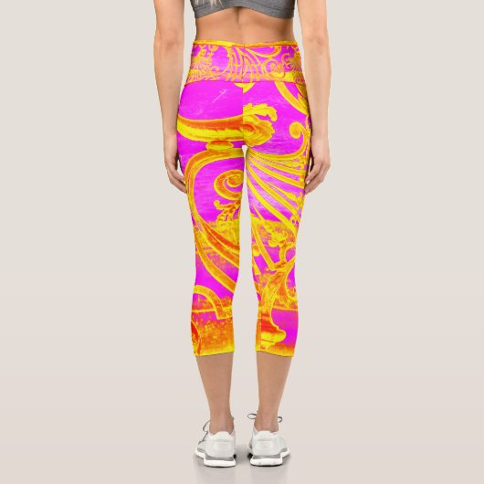 Rosa Hochwaldkraut Capri Leggings (Rückseite)