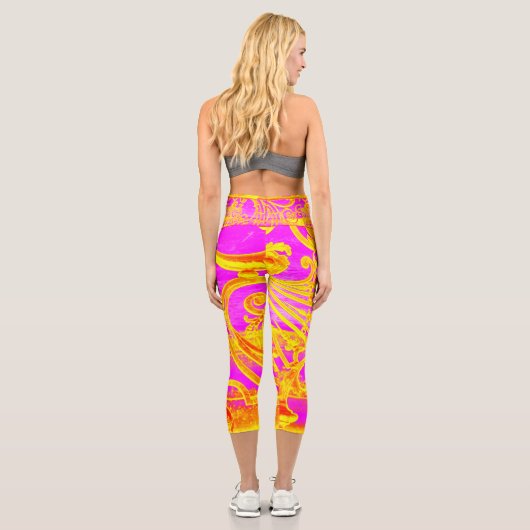Rosa Hochwaldkraut Capri Leggings (Rückseite)