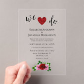 Rosa-Hochzeit Acryleinladungen (Insitu (Handheld))