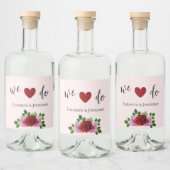 Rosa-Hochzeit Alkoholflaschenetikett (Flaschen)