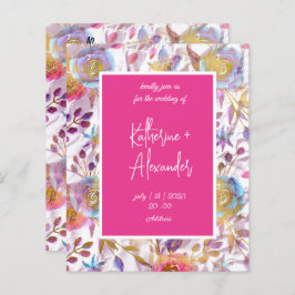 Rosa Hochzeit Blumen Lily Einladung Klassiker