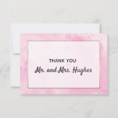 Rosa Hochzeit danke Ihnen in Aquarell (Vorderseite)