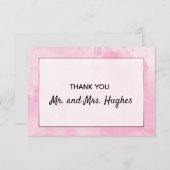 Rosa Hochzeit danke Ihnen in Aquarell (Vorne/Hinten)