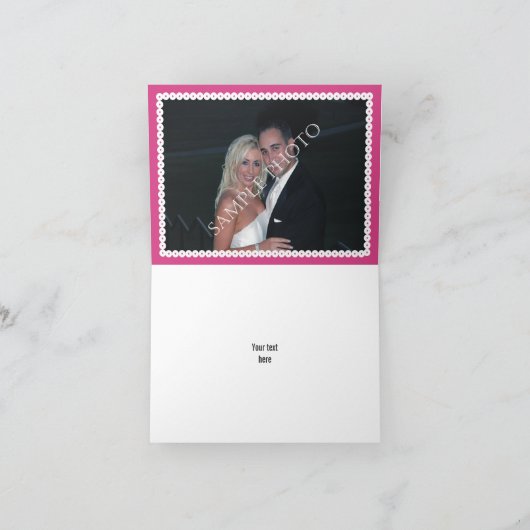 Rosa Hochzeit der Papel picado Liebe-Vögel danken Dankeskarte (Innenseite)