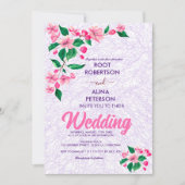 Rosa Hochzeit Einladung (Vorderseite)