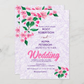 Rosa Hochzeit Einladung (Vorne/Hinten)