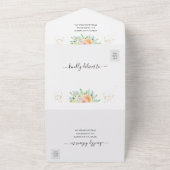 Rosa-Hochzeit-Einladung All In One Einladung (Außenbereich)