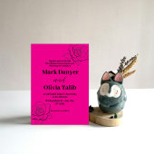 Rosa Hochzeit Einladung / einfach & romantisch