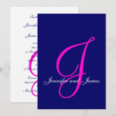 Rosa Hochzeit - Einladung in Rosa (Vorne/Hinten)