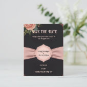 Rosa Hochzeit Einladung Postkarte (Stehend Vorderseite)
