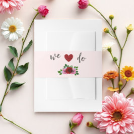 Rosa-Hochzeit Einladungsbanderole