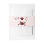 Rosa-Hochzeit Einladungsbanderole (Vorderseite Beispiel)