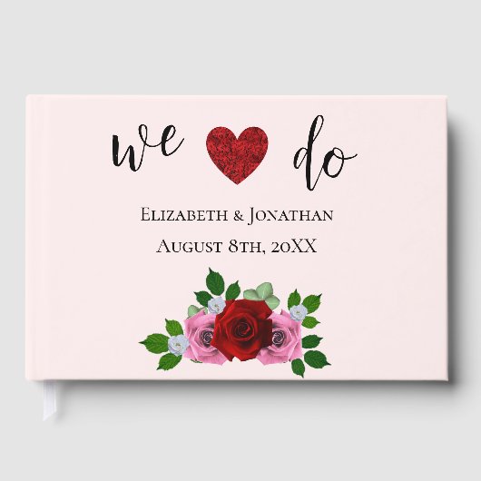 Rosa-Hochzeit Gästebuch (Vorderseite)