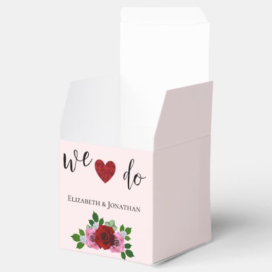 Rosa-Hochzeit Geschenkschachtel (Geöffnet)