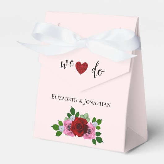 Rosa-Hochzeit Geschenkschachtel (Vorderseite)