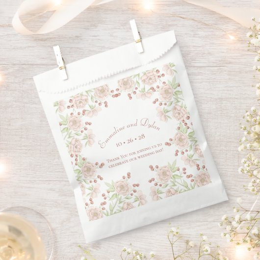 Rosa Hochzeit Geschenktütchen (Ausgeschnitten)