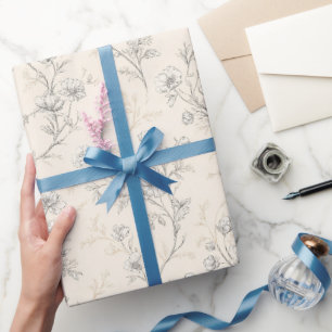 Rosa Hochzeit im Cremeton Geschenkpapier