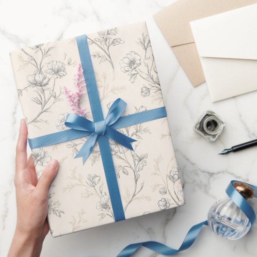 Rosa Hochzeit im Cremeton Geschenkpapier (Schenken)