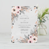 Rosa Hochzeit im Frühling Divine Einladung (Stehend Vorderseite)