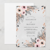 Rosa Hochzeit im Frühling Divine Einladung (Vorne/Hinten)