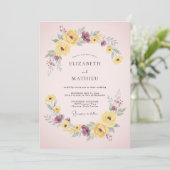 Rosa Hochzeit im lebendigen Frühling Einladung (Stehend Vorderseite)
