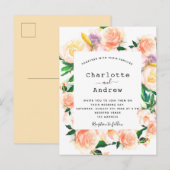Rosa Hochzeit in Rosa Rosa Postkarte (Vorne/Hinten)