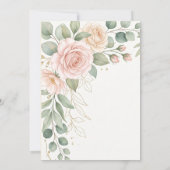 Rosa Hochzeit mit Grünzeug Einladung (Rückseite)