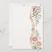 Rosa Hochzeit mit Grünzeug Einladung (Rückseite)